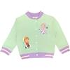 Disney Frozen - Giacca bomber per bambina, Elsa Anna, verde chiaro, giacca leggera stile baseball, da 18 mesi a 8 anni