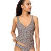 YSABEL MORA Top Tankini Modellante Stampato Brillante Coppa C Senza Ferretto Coppe Imbottite Estraibili Spalline Regolabili Finitura Lucida Collezione Coast