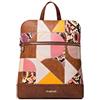 Desigual Zaino donna Desigual Marrone a spalla Patch geometrico Zaini lavoro Cuoio Zainetto Viaggio