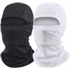AILONSHAWN Confezione da 2 mascherine da sci per uomo e donna, passamontagna estiva, maschera Shiesty per casco da moto, protezione solare UV, Bianco e nero, L