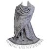 GFM® Scialle della sciarpa di stile pashmina floreale (FRL0), S10-2052-grigio argento, Taglia unica