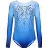 trudge Body da danza e ginnastica classica a maniche lunghe per bambine,completo da ginnastica, abbigliamento da gara, con brillantini per bambine 3-12 anni