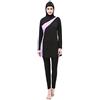BOZEVON Donne Elegante Musulmano 2 Pezzi Costumi da Bagno Islamiche Hijab Burkini Modesto Swimsuit Beachwear, Nero+Viola, 2XL