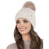 Vivisence Cappello Invernale da Donna con Pompon Realizzato in Filato Morbido E Caldo con Fodera Interna in Pile Antistatico vestibilità Comoda Ideale per l'inverno
