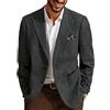 PJ PAUL JONES Giacca da uomo in misto lana Blazer da uomo in tweed vintage Giacca da abito casual, Grigio scuro, L