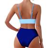 Generico Bikini Donna Due Pezzi Scollo a V Colori A Blocchi Costume Donna Bikini Classic Affascinante Swimming Suit Women Sexy Morbido Sorgenti Termali Festa in Piscina