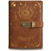 Kaiyzo A5 Vintage Diario con Lucchetto, PU Pelle Diario Segreto Bambina Bambino, Journaling Diary con Portapenne e Porta Carte (marrone)
