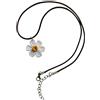 Handmade Generico Collana Margherita all'Uncinetto, Ciondolo Floreale Fatto a Mano, Gioiello Tessile Botanico, Collana Boho Made in Italy
