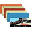 OfficeTree 100 Divisori Raccoglitori ad Anelli in Carta Colorata - Separatori Raccoglitore Perforati 180 g/m² - Perfetti per Raccoglitori, Archivi, Registri in Formato A4 o A5
