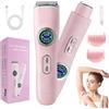 HBSFBH Rasoio elettrico da donna 2 in 1, Indolore Rasoio Parti Intime Donna, Rasoio elettrico a doppia testa per donna, Rasoio Donna Inguine IPX7 Impermeabile, Rasoio Elettrico Donna, per corpo, viso，C12