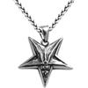 Auriselle Collana con ciondolo da uomo Pentagramma retrò, collane con catena Hell Satan's Smile vintage fatte a mano, collana gotica Dark Personality da uomo, lunghezza 60 cm