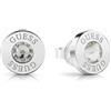 GUESS Cerchietto indovina rodio lucido in acciaio inox placcato cristalli UBE78094 chirurgico [AC1147], acciaio inossidabile Cristallo, cristallo