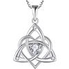 starchenie Collana con Nodo Celtico Collana con Pietre Portafortuna a Cuore in Argento 925 per donna