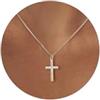 PRTGL Collana da Donna in Argento con Ciondolo Croce Placcata in Oro Bianco 14K - Gioielli Religiosi di Fede
