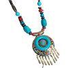 YOPI Collana lunga a campana in stile etnico bohémien retrò Xizang for donna - Accessorio for maglione con catena a clavicola