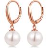 jiamiaoi Orecchini argento 925 donne orecchini perle in oro rosa, orecchino a cerchio argento orecchino perle d'acqua dolce