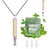 ADASTONE Collana per sostituire le cattive abitudini con 3 capsule di menta ricaricabili, collana di supporto per alleviare lo stress sensoriale fidget per adulti, One size, Acciaio inossidabile, Non