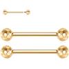 AROWRO Piercing per capezzolo, 14 G, piercing per lingua, piercing per lingua con filettatura interna, anello per capezzolo, ponte, gioielli in titanio