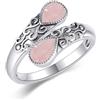 CUPENDA Anello da donna in argento sterling con pietra di luna, arcobaleno, regolabile, gioiello regalo per ragazze
