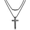 PROSTEEL Crocifisso Collana Croce Uomo, S/M/L, Argento Oro Nero, in Acciaio Inox Impermeabile e Antiallergico, Design Minimal, Catena 41-61CM