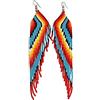 Weavish Orecchini pendenti lunghi con perline - Boho Nativi fatti a mano con perline e nappe, orecchini bohémien grandi con perline pendenti da donna