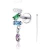 limerencia Gioielli per Piercing Corporali in Titanio 18G, Orecchino con Retro Piatto a Filettatura Interna Tragus Helix Cartilagine Conch Medusa Stud per Donne Uomini 1PC, Titanio, Non pietra