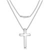 PROSTEEL Crocifisso Collana Croce Uomo, S/M/L, Argento Oro Nero, in Acciaio Inox Impermeabile e Antiallergico, Design Minimal, Catena 41-61CM