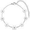 HeyMeili Braccialetto Margherita, Bracciale Fiori Crisantemo Acciaio Inossidabile, Bracciale Regolabile Semplice Ed Elee per Donna