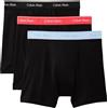 Calvin Klein Uomo Slip Boxer Confezione da 3 con Fascia con Logo, Nero (Black Bodies W/Black/Punch Pink/Br), M
