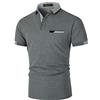 GNRSPTY Polo Uomo Manica Corta Cotone con Tasca Reale Casual Maglia Elegante Golf Tennis Camicia Colore delle Cuciture Magliette,Grigio Scuro,XXL