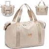 VNINE Borsone da Viaggio Donna Espandibile (28→40L) - Borsa Hospital Weekender, Borsa Parto Ospedale Mamma, Tote Sport, Borsa da Trasporto Aerei con tasche multiple e tessuto impermeabile Beige