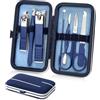 Aceoce Set manicure da viaggio, kit per manicure 8 in 1, kit professionale per la cura delle unghie da uomo, marito, fidanzato, amante, genitori, donne, anziani, pazienti, cura delle unghie (blu)