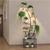 VEVOR Scaffale per Piante Moderno con Luci di Crescita, Scaffale Illuminato per Piante a 9 Livelli Alto 1600 mm, Supporto Angolato in Metallo, 3 Timer e 10 Livelli di Luminosità, Espositore per Fiori