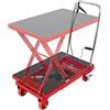 VEVOR Carrello Elevatore Idraulico, Capacità 230kg, Altezza di Sollevamento 220-720 mm, Piattaforma Elevatore Manuale a Forbice Singola con Cuscinetto Antiscivolo, Carrello Idraulico a Forbice Rosso