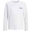 JACK & JONES Jjbrandon Tee LS Crew Neck Jnr, Bianco, 12 Anni Uomo