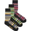 JACK & JONES Stripes Socks 3 Pack Jackevin-Calze a Righe, Confezione da 3, Nero, Taglia Unica (Pacco da 3) Uomo