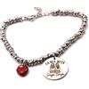 Generico Bracciale "La Mia Metà Senza Tempo" - Catena a Nodini con Ciondolo Abbraccio e Cuoricino Rosso - Bracciale amicizia - Bracciale sorelle
