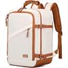 KONO Zaino Ryanair 40x20x25, Bagaglio a Mano, Beige/Marrone