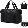 VNINE Borsone da Viaggio Donna Espandibile (28→40L) - Borsa Hospital Weekender, Borsa Parto Ospedale Mamma, Tote Sport, Borsa da Trasporto Aerei con tasche multiple e tessuto impermeabile Nero