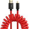 Alvin's Cables 8K 2.1 Micro-HDMI a Full HDMI Cavo a Spirale Intrecciato per Atomos Ninja V 4K-60P Record 48 Gbps per Canon R5C, R5, R6