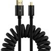 Alvin's Cables Cavo trecciato 8K 2.1 Micro-HDMI a HDMI Full, HDMI a spirale D verso A per Atomos Ninja V, Canon R5C R5 R6, Sony A7RIII A7II A7M3 A7R IV A6500, FUJIFILM X-T4 X-T3 (18-28 pollici)