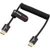 Alvin's Cables 8K HDMI 2.1 Cavo arrotolato 2 piedi, 8K@60Hz Cavo HDMI ad alta velocità con connettori intrecciati e dorati 24K per giochi, home theater, monitor, TV, PS5, Xbox, Apple TV, Black