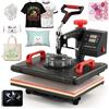 CREWORKS Pressa a Caldo 30 X 38CM Macchina per Sublimazione Digitale Rotazione a 360 Gradi Termopressa Professionale Pressa a Caldo per Magliette, Cappelli, Borse, Piatto, Tazza