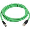 HangTon Cavo industriale per attuatore-sensore Beckhoff, EtherNet, EtherCAT, Profinet-bus di campo, controllo di automazione, M8 4-polig su connettore RJ45 Cat5e, schermato PUR, 5 m
