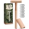 ANYMALE® Rasoio di sicurezza donne (Edizione oro rosa) incl. 5 x set di lame di ricambio & protezione da viaggio - Rasoio umido & da donna (Zero Waste) metallo con 5 lame
