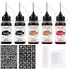 LIUASMUE Jagua Kit Completo Forniture Gel Temporanee 3 Colori 5 Flaconi Kit Temporaneo Unisex Con Stencil Per Bambini