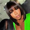 CLASSINE Short Bob Human Hair Wig with Bang Straight Short Bob Wigs with Bangs Parrucca Capelli Umani Brazilian Virgin Human Hair 2x1 Lace Front Wigs Bob Wigs for Black Women 14 inch