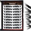SEEDEW Ciglia autoadesive per casa, volume di volpe fai da te, 90 extension per ciglia singole, senza colla, morbide extension per ciglia finte per tutti i giorni (Fox-4-D-8-15 mm) nero)