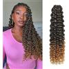 BLUONASI Feather - Uncinetto per capelli miracolosi, 16 pollici, 100 fili, per capelli profondi, per capelli invisibili, miracolosi, per extension per capelli neri (50 strands)