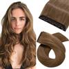 Silk-co Extension Clip Capelli Veri Lisci 45cm 50g Fascia Unica Naturali Marrone Chiaro